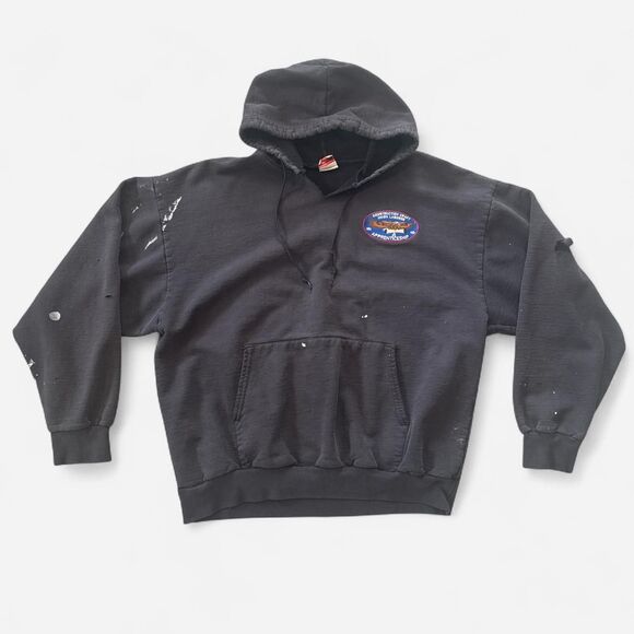 Source Unknown Other - Union Line Faded Black vintage 90s distressed construction hoodie